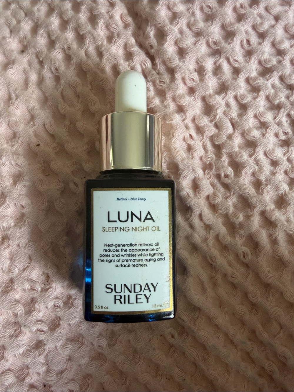 Sunday Riley Luna Sleeping Night Oil - Blue and Gold Accents